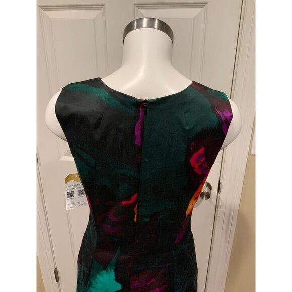 Milly Dark Multicolor Floral Sleeveless Dress, Size 4 - Picture 7 of 9